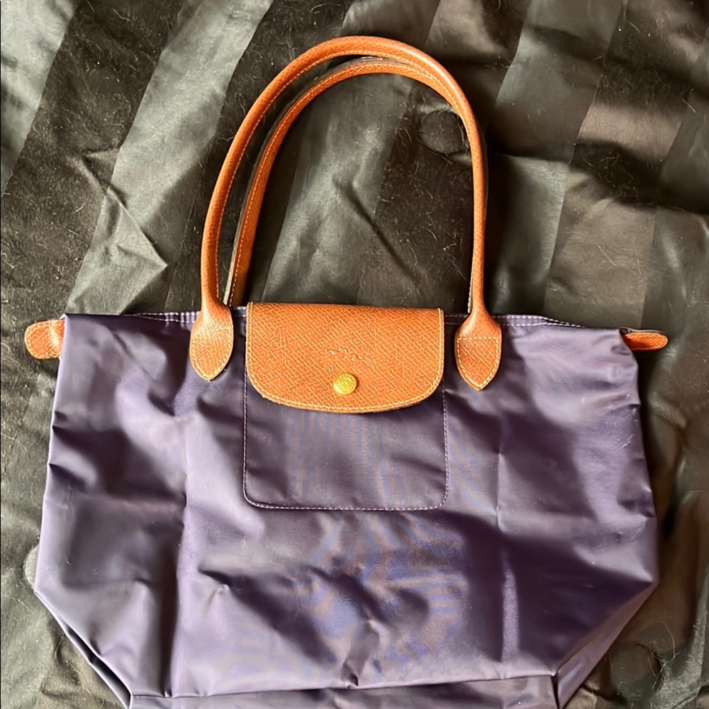 Longchamp Purple and Tan Women's Tote Bag